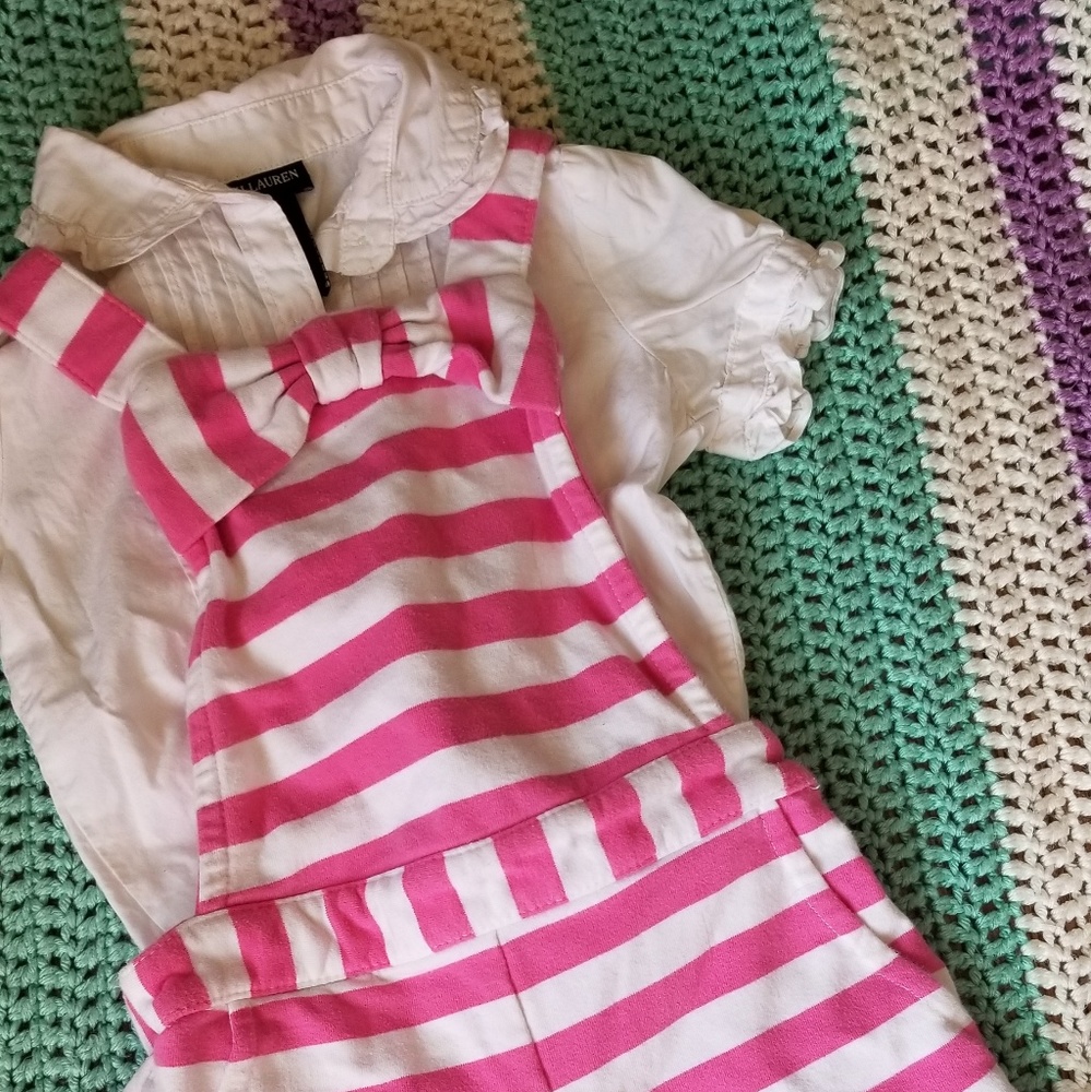 NWOT 18-24 M Gymboree Striped Cloth Overalls